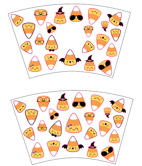 Halloween Candy Corn Cold Cup Wrap
